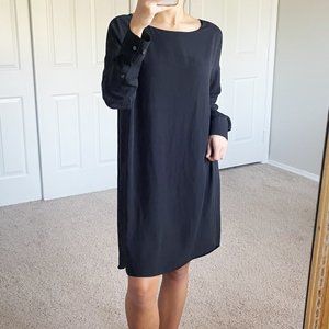 Aritzia Babaton Black Long Sleeve Shift Mini Dress Size: 2 Career